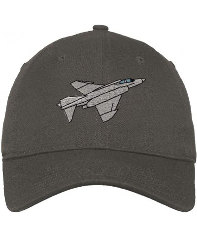 Soft Baseball Cap F-4 Phantom Silver Embroidery Cotton Dad Hats for Men & Women Dark Grey Design Only $11.20 Baseball Caps