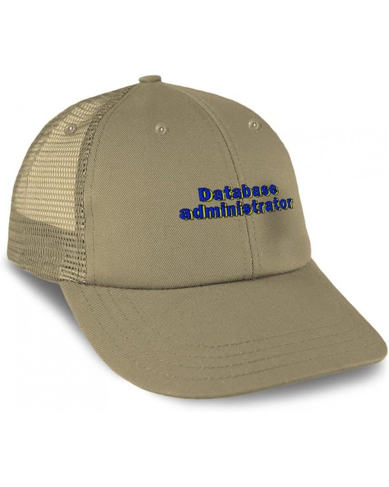 Custom Custom Trucker Hat Baseball Cap Database Administrator Data Cotton Computer Dad Hats for Men & Women Khaki Design Only...