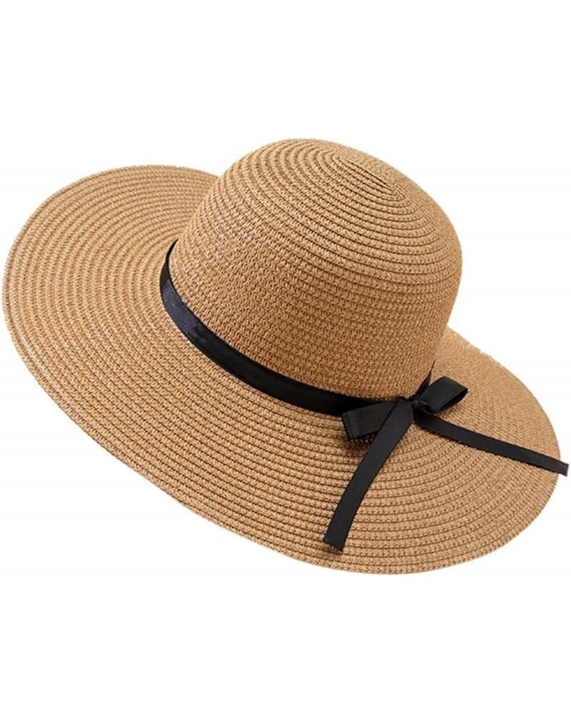 Beach Hats for Women Wide Brim Sun Straw Hat for Women UPF 50+ UV Protection Sun Hat Foldable Roll up Cap E2-khaki $8.99 Skul...