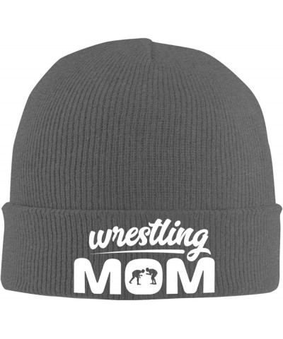 Wrestling Mom Daily Knit Beanie Cap for Men Women Warm Snug Hat Deep Heather $10.62 Skullies & Beanies