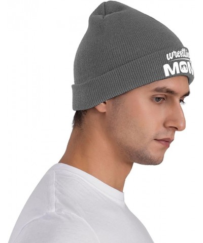 Wrestling Mom Daily Knit Beanie Cap for Men Women Warm Snug Hat Deep Heather $10.62 Skullies & Beanies