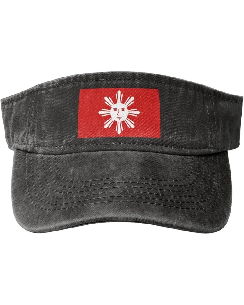 Flag of The Tagalog People Sun Visor Hats for Women Men Sun Hat Vintage Golf Hat Adjustable Baseball Cap Black $13.12 Visors