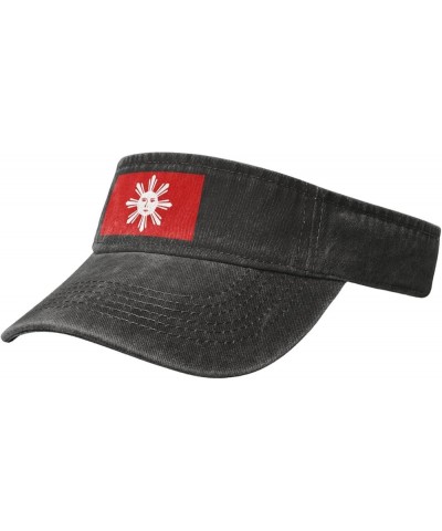 Flag of The Tagalog People Sun Visor Hats for Women Men Sun Hat Vintage Golf Hat Adjustable Baseball Cap Black $13.12 Visors