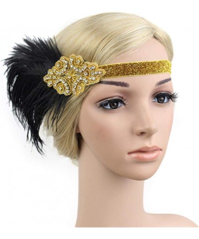 1920s Headpiece Great Gatsby Accessories Flapper Headband Wedding Headpieces for Bride Roaring 20's Art Deco Hair Clip 08gold...