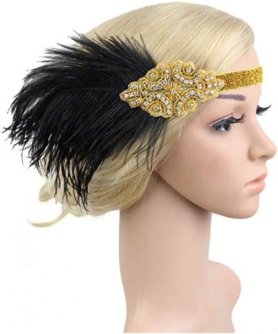 1920s Headpiece Great Gatsby Accessories Flapper Headband Wedding Headpieces for Bride Roaring 20's Art Deco Hair Clip 08gold...