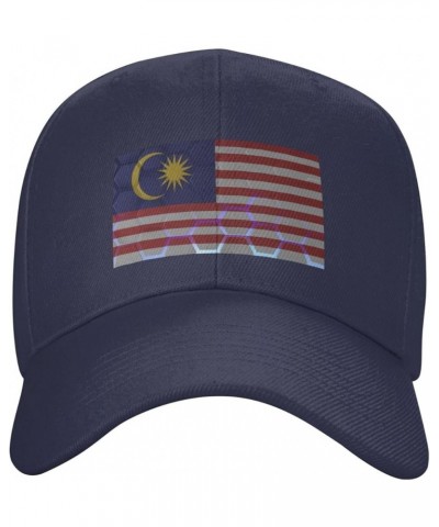 Flag of Malaysia Baseball Cap for Men Women Hat Adjustable Truck Driver Baseball Caps Dad Hats Navy Blue $10.31 Baseball Caps