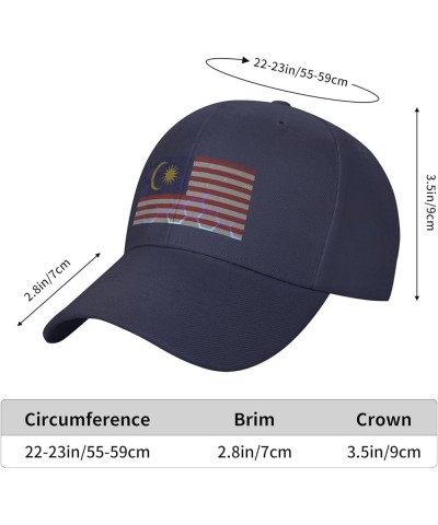 Flag of Malaysia Baseball Cap for Men Women Hat Adjustable Truck Driver Baseball Caps Dad Hats Navy Blue $10.31 Baseball Caps