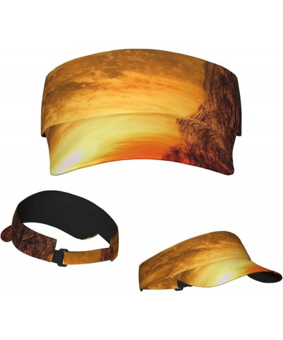 Sport Sun Visor Hats Adjustable Empty Top Baseball Cap Old Camera Tennis Golf Visor Cap for Women Men Sunset $9.63 Visors