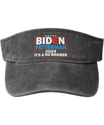 Biden Fetterman 2024 It's A No Brainer Unisex Empty Top Sport Sun Visor Hats - Running, Outdoor Activities, Daily Caps Deep H...