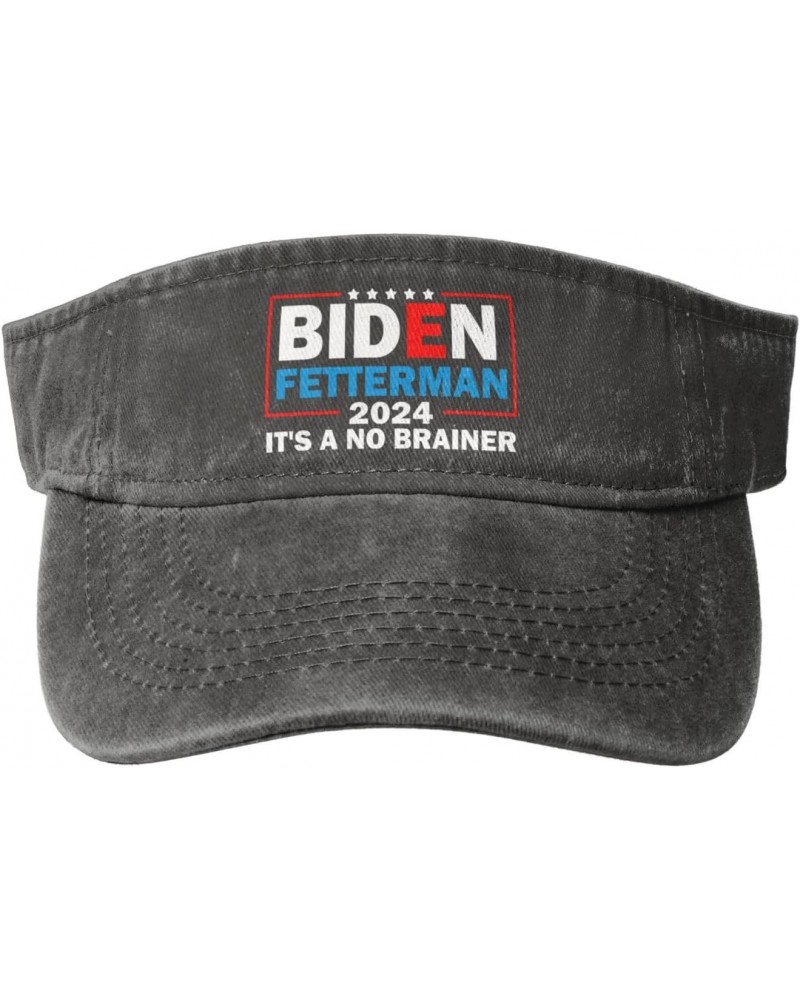 Biden Fetterman 2024 It's A No Brainer Unisex Empty Top Sport Sun Visor Hats - Running, Outdoor Activities, Daily Caps Deep H...