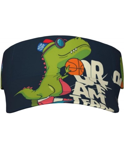 Dinosaurs Adventure with Palms and Tropical Leaves Visor Hats for Women Summer Outdoor Sports Running Cap Dinosaur Basketball...