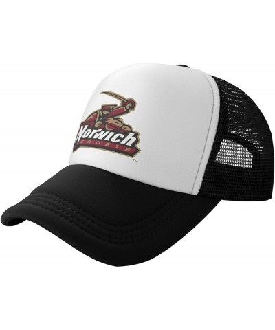 Norwich University Trucker Hats for Both Men and Women - Mesh Baseball Snapback Hats Black $12.38 Baseball Caps