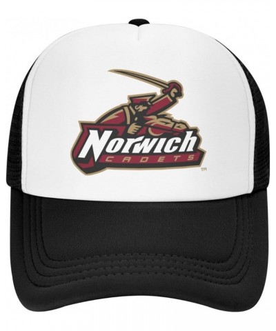 Norwich University Trucker Hats for Both Men and Women - Mesh Baseball Snapback Hats Black $12.38 Baseball Caps