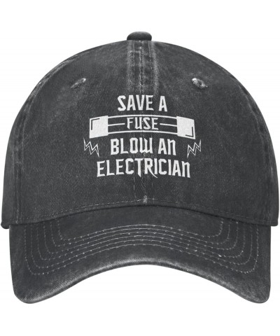 Save Fuse Blow an Electrician Cowboy Cap Outdoor Leisure Adjustable Cowboy Hat Unisex Black Black $13.15 Cowboy Hats