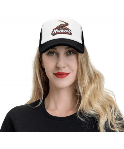 Norwich University Trucker Hats for Both Men and Women - Mesh Baseball Snapback Hats Black $12.38 Baseball Caps