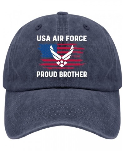 USA Air Forces Proud Brotherr Baseball Hats Funny Workout Hats for Mens Funny Hat Quick Dry Sun Hats Navy Blue $11.20 Visors