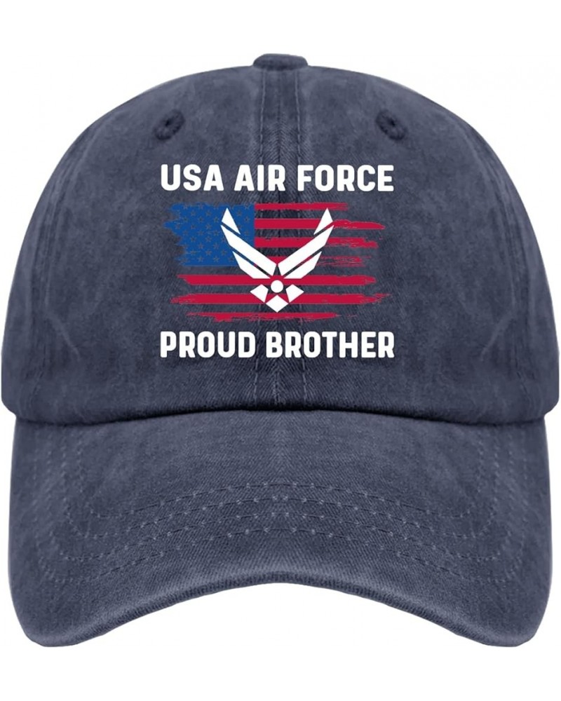 USA Air Forces Proud Brotherr Baseball Hats Funny Workout Hats for Mens Funny Hat Quick Dry Sun Hats Navy Blue $11.20 Visors