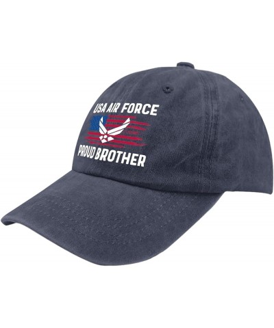 USA Air Forces Proud Brotherr Baseball Hats Funny Workout Hats for Mens Funny Hat Quick Dry Sun Hats Navy Blue $11.20 Visors