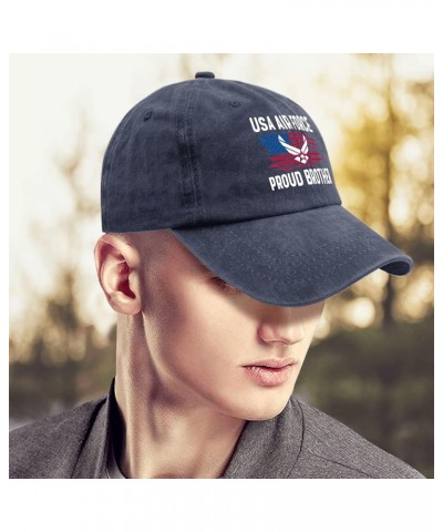 USA Air Forces Proud Brotherr Baseball Hats Funny Workout Hats for Mens Funny Hat Quick Dry Sun Hats Navy Blue $11.20 Visors