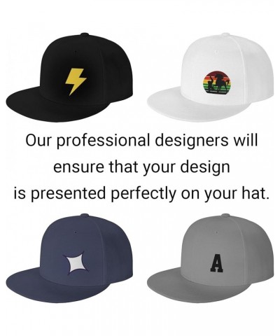 Custom Hats Your Design Here Add Your Name Text Logo Customized Made Flat Hats Gray $8.19 Baseball Caps