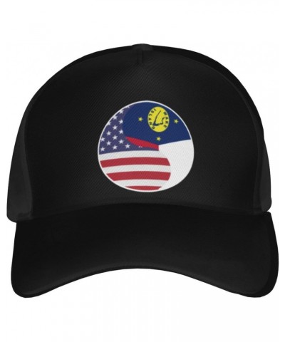 Yin Yang Flag Combination of America and Wake Island Baseball Cap for Men Women Adjustable Dad Hat Outdoor Casual Trucker Cap...