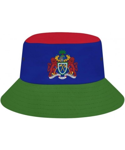 Gambia Flag 3D Print Bucket Hat Fisherman Outdoor Beach Caps Black $13.53 Bucket Hats