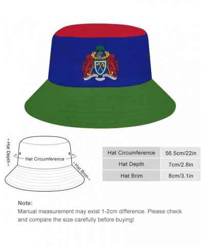 Gambia Flag 3D Print Bucket Hat Fisherman Outdoor Beach Caps Black $13.53 Bucket Hats