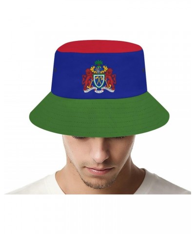 Gambia Flag 3D Print Bucket Hat Fisherman Outdoor Beach Caps Black $13.53 Bucket Hats