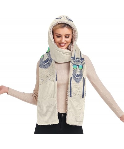 Women's Cold Weather Scarves, 3 in 1 Cotton Velvet Lining Warm Hooded Wrap Multi 20 $15.99 Scarves