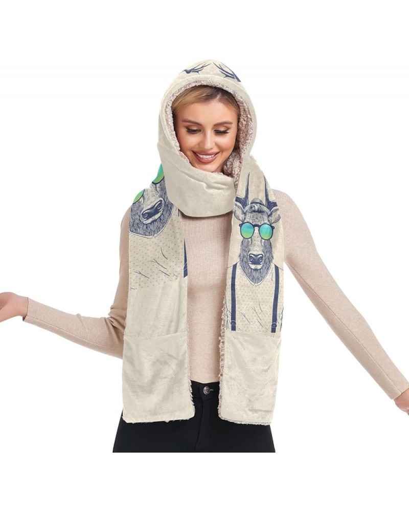 Women's Cold Weather Scarves, 3 in 1 Cotton Velvet Lining Warm Hooded Wrap Multi 20 $15.99 Scarves