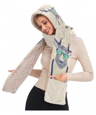 Women's Cold Weather Scarves, 3 in 1 Cotton Velvet Lining Warm Hooded Wrap Multi 20 $15.99 Scarves