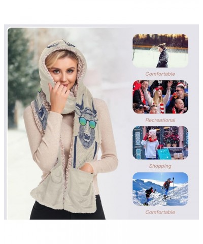 Women's Cold Weather Scarves, 3 in 1 Cotton Velvet Lining Warm Hooded Wrap Multi 20 $15.99 Scarves