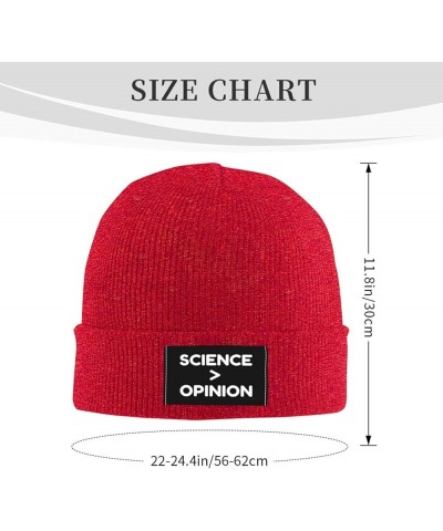 Science is Greater Than Opinion Knitted Hat Men Women Winter Warm Knit Beanie Black Red $14.29 Skullies & Beanies