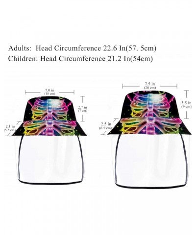 Hats for Women Men Outdoor Sun Cap 21.2 Inch Size for Kids Colorful Neon Ribcage $21.04 Sun Hats