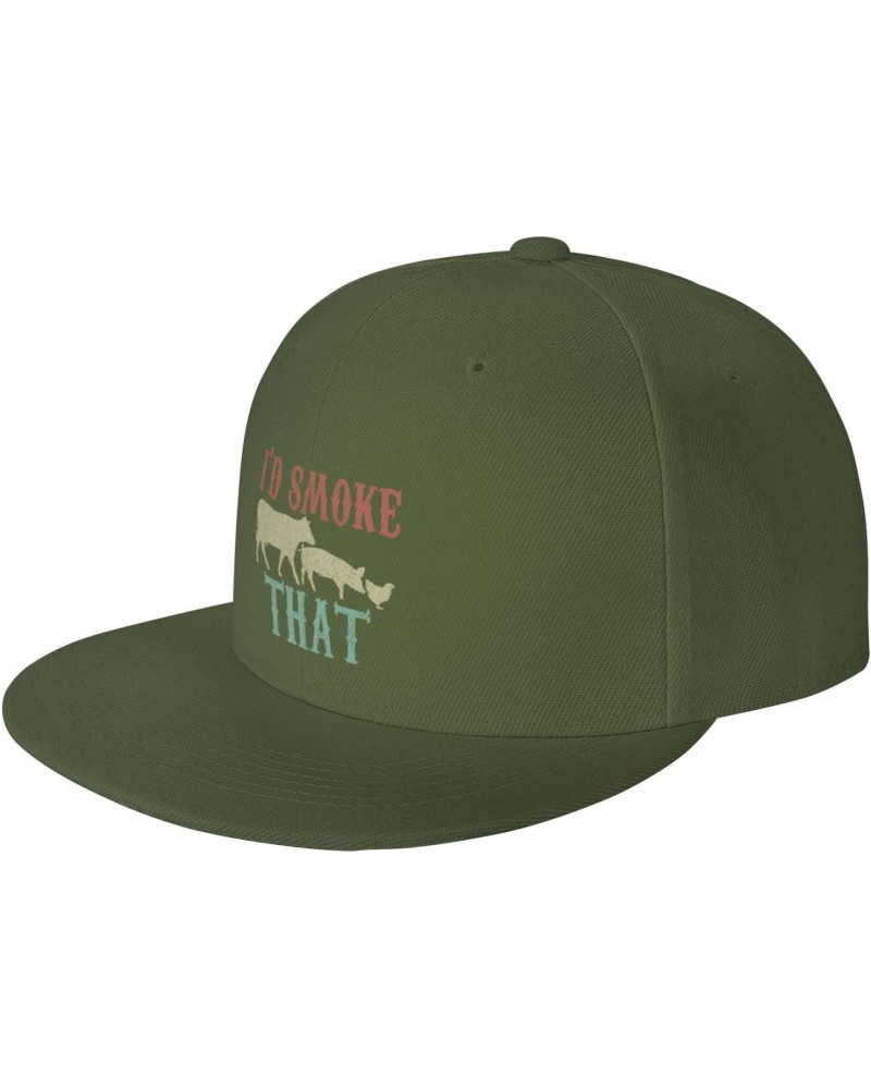 I'd Smoke That Baseball Hats for Men Adjustable Dad Hat Gift for Men/Women Flat Bill Visor Snapback Hat,Moss Green $11.38 Cow...