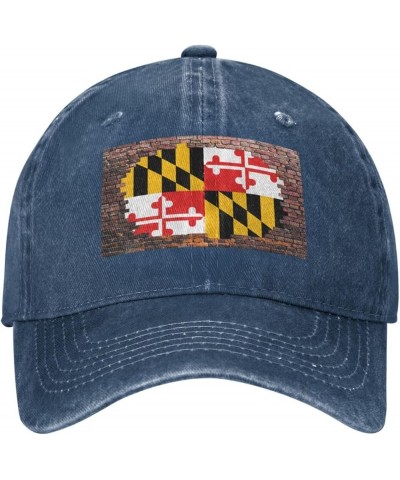 Old Brick Wall Maryland State Flag Baseball Cap Casquette Hat Navy Blue $12.65 Baseball Caps