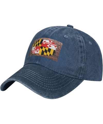 Old Brick Wall Maryland State Flag Baseball Cap Casquette Hat Navy Blue $12.65 Baseball Caps