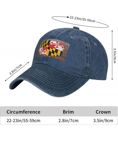 Old Brick Wall Maryland State Flag Baseball Cap Casquette Hat Navy Blue $12.65 Baseball Caps