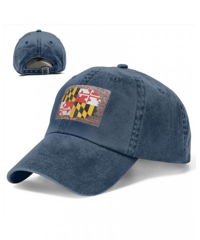 Old Brick Wall Maryland State Flag Baseball Cap Casquette Hat Navy Blue $12.65 Baseball Caps