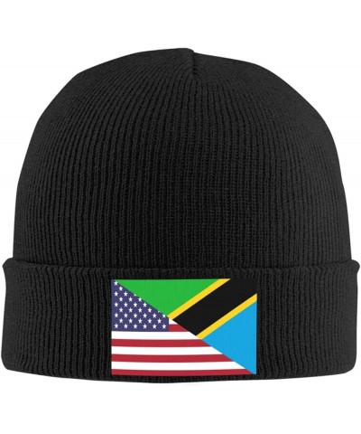 Tanzania American Half Cozy Knitted Hat for Winter - Warm Comfort Black Black $12.74 Skullies & Beanies