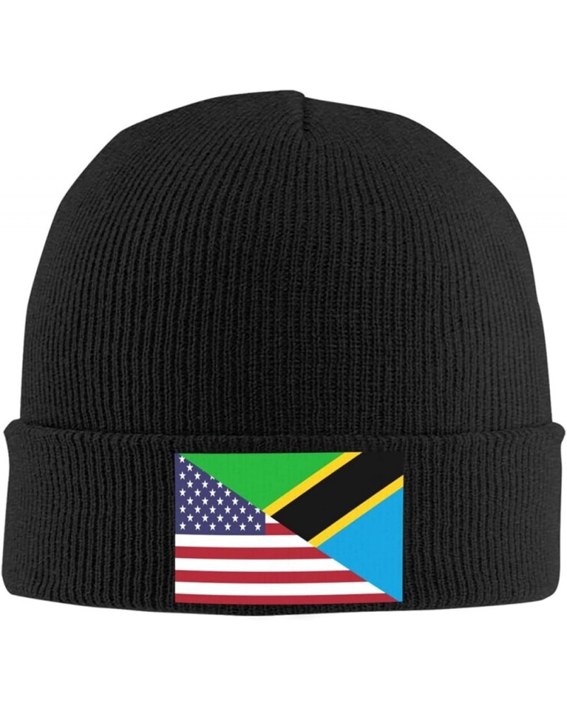 Tanzania American Half Cozy Knitted Hat for Winter - Warm Comfort Black Black $12.74 Skullies & Beanies