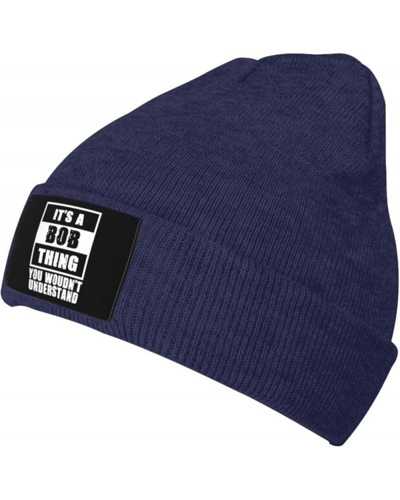 It's A Bob Thing You Woudn't Understand Beanie for Men,Slouchy Knit Skull Cap Warm Winter Hat Cuffed Plain Hat Navy Blue $10....