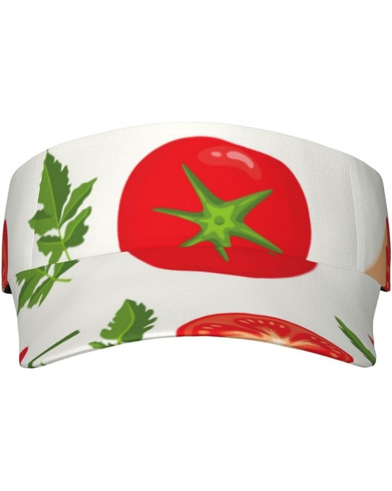 Sport Sun Visor Hat Women Men Adjustable Empty Top Beach Golf Baseball Uv Cap for Women and Men Fresh Red Tomato $12.50 Visors