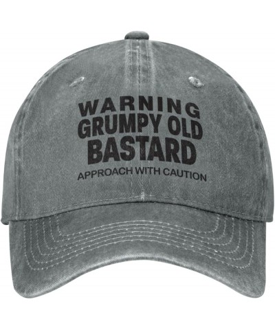 Funny Warning Grumpys Old Bastards Approachs with Caution Cowboy Hat Men Vintage Baseball Cap Women Trucker Hat Black Gray $1...