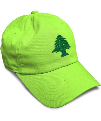 Custom Soft Baseball Cap Lebanon Flag Tree Seal Embroidery Asia Twill Cotton Dad Hats for Men & Women Lime Design Only $14.40...