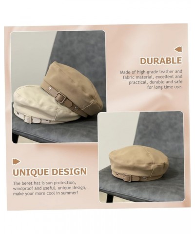 2pcs Berets Color Leather Beret Hat Artist Beret Cap Beret for Kids Simple French Beret Hat Womens Beret Khakix2pcs $17.90 Be...