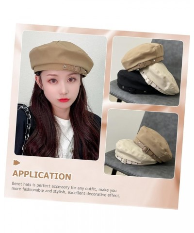 2pcs Berets Color Leather Beret Hat Artist Beret Cap Beret for Kids Simple French Beret Hat Womens Beret Khakix2pcs $17.90 Be...