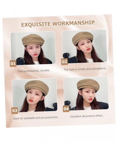 2pcs Berets Color Leather Beret Hat Artist Beret Cap Beret for Kids Simple French Beret Hat Womens Beret Khakix2pcs $17.90 Be...