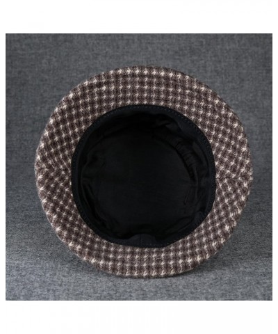 Women's Autumn and Winter Dome Casual Fisherman Pot Hat Small Bowler Hat Bush Hat Gentlemen Coffee $10.26 Bucket Hats