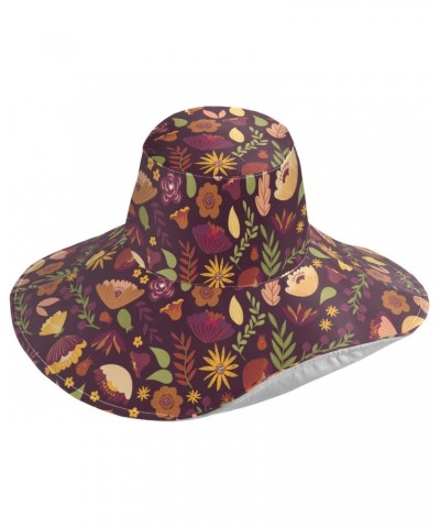 Flower Wide-Brimmed Visor Adjustable and Retractable Brim Sunshade Hat for Men and Women Multicoloured $10.32 Sun Hats